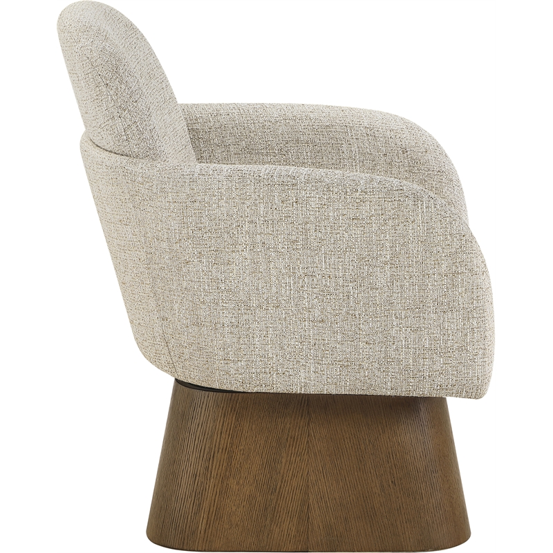 Meridian Furniture Marlowe Beige Linen Textured Fabric Swivel Accent Chair