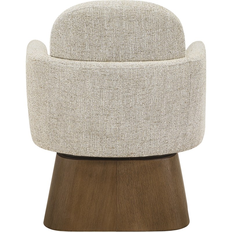 Meridian Furniture Marlowe Beige Linen Textured Fabric Swivel Accent Chair