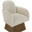 Meridian Furniture Marlowe Beige Linen Textured Fabric Swivel Accent Chair