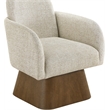 Meridian Furniture Marlowe Beige Linen Textured Fabric Swivel Accent Chair