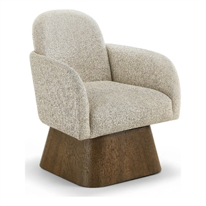 Meridian Furniture Marlowe Beige Linen Textured Fabric Swivel Accent Chair