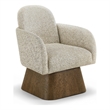 Meridian Furniture Marlowe Beige Linen Textured Fabric Swivel Accent Chair