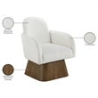 Meridian Furniture Marlowe Cream Linen Textured Fabric Swivel Accent Chair