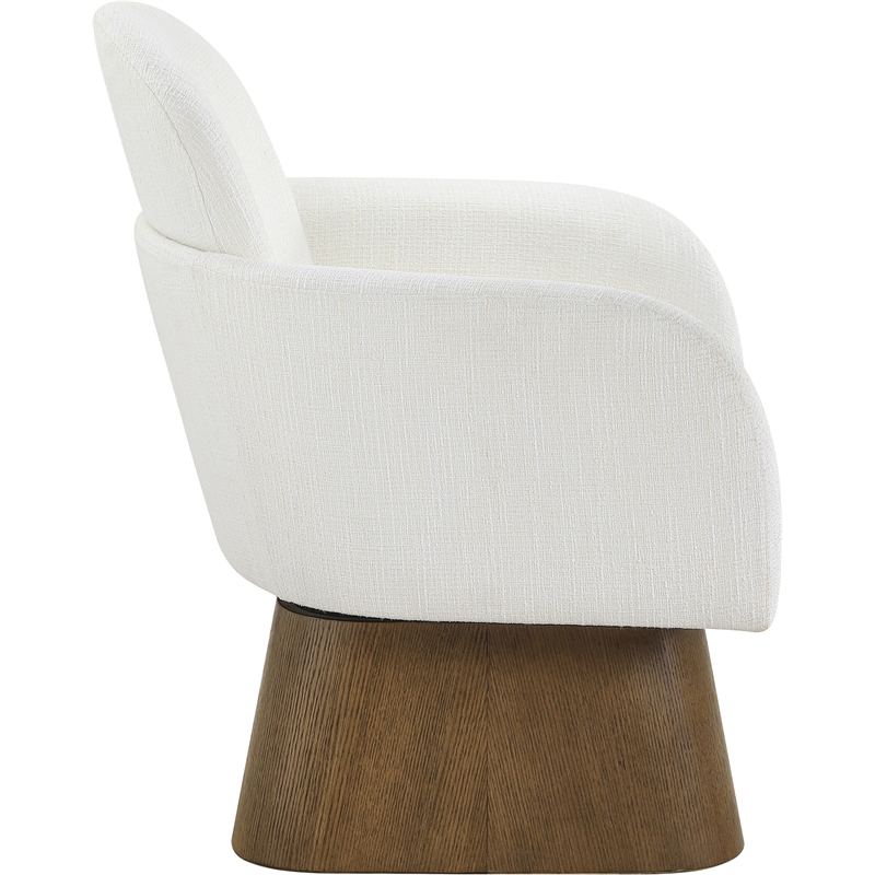 Meridian Furniture Marlowe Cream Linen Textured Fabric Swivel Accent Chair