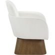 Meridian Furniture Marlowe Cream Linen Textured Fabric Swivel Accent Chair