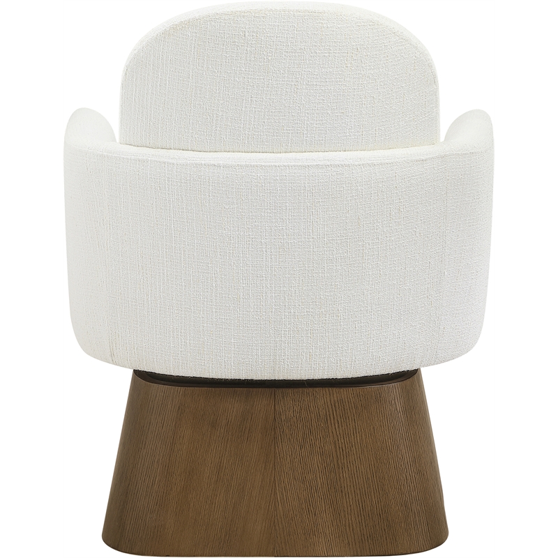 Meridian Furniture Marlowe Cream Linen Textured Fabric Swivel Accent Chair