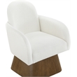 Meridian Furniture Marlowe Cream Linen Textured Fabric Swivel Accent Chair