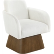 Meridian Furniture Marlowe Cream Linen Textured Fabric Swivel Accent Chair
