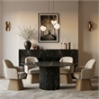 Meridian Furniture Marlowe Beige Linen Textured Fabric Swivel Dining Arm Chair