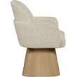 Meridian Furniture Marlowe Beige Linen Textured Fabric Swivel Dining Arm Chair