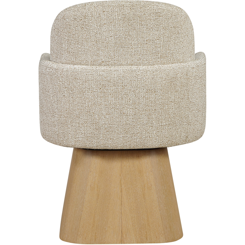 Meridian Furniture Marlowe Beige Linen Textured Fabric Swivel Dining Arm Chair