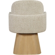 Meridian Furniture Marlowe Beige Linen Textured Fabric Swivel Dining Arm Chair