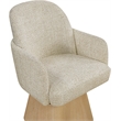 Meridian Furniture Marlowe Beige Linen Textured Fabric Swivel Dining Arm Chair
