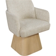 Meridian Furniture Marlowe Beige Linen Textured Fabric Swivel Dining Arm Chair