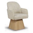 Meridian Furniture Marlowe Beige Linen Textured Fabric Swivel Dining Arm Chair