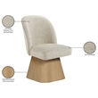 Meridian Furniture Marlowe Beige Linen Textured Fabric Swivel Dining Side Chair