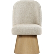 Meridian Furniture Marlowe Beige Linen Textured Fabric Swivel Dining Side Chair