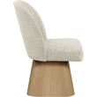 Meridian Furniture Marlowe Beige Linen Textured Fabric Swivel Dining Side Chair