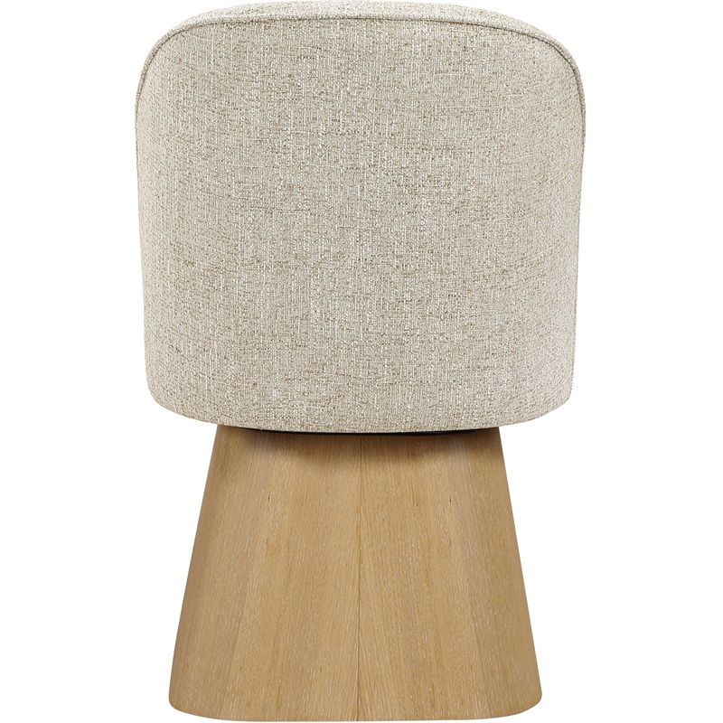 Meridian Furniture Marlowe Beige Linen Textured Fabric Swivel Dining Side Chair