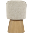 Meridian Furniture Marlowe Beige Linen Textured Fabric Swivel Dining Side Chair