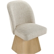 Meridian Furniture Marlowe Beige Linen Textured Fabric Swivel Dining Side Chair