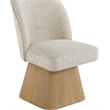 Meridian Furniture Marlowe Beige Linen Textured Fabric Swivel Dining Side Chair