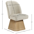 Meridian Furniture Marlowe Beige Linen Textured Fabric Swivel Dining Side Chair