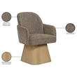 Meridian Furniture Marlowe Brown Linen Textured Fabric Swivel Dining Arm Chair