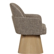 Meridian Furniture Marlowe Brown Linen Textured Fabric Swivel Dining Arm Chair