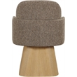 Meridian Furniture Marlowe Brown Linen Textured Fabric Swivel Dining Arm Chair