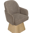 Meridian Furniture Marlowe Brown Linen Textured Fabric Swivel Dining Arm Chair