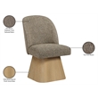 Meridian Furniture Marlowe Brown Linen Textured Fabric Swivel Dining Side Chair