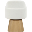Meridian Furniture Marlowe Cream Linen Textured Fabric Swivel Dining Arm Chair