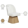 Meridian Furniture Marlowe Cream Linen Textured Fabric Swivel Dining Side Chair