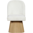 Meridian Furniture Marlowe Cream Linen Textured Fabric Swivel Dining Side Chair