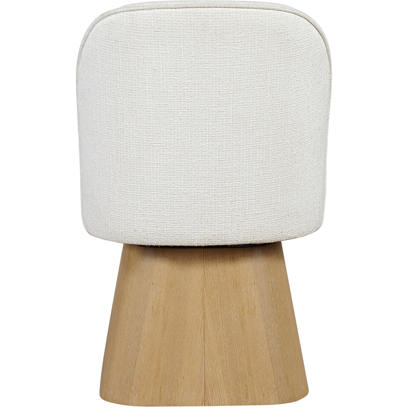 Meridian Furniture Marlowe Cream Linen Textured Fabric Swivel Dining Side Chair