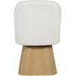 Meridian Furniture Marlowe Cream Linen Textured Fabric Swivel Dining Side Chair