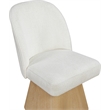 Meridian Furniture Marlowe Cream Linen Textured Fabric Swivel Dining Side Chair