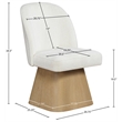Meridian Furniture Marlowe Cream Linen Textured Fabric Swivel Dining Side Chair