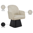 Meridian Furniture Marlowe Beige Linen Textured Fabric Swivel Dining Arm Chair