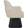 Meridian Furniture Marlowe Beige Linen Textured Fabric Swivel Dining Arm Chair