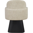 Meridian Furniture Marlowe Beige Linen Textured Fabric Swivel Dining Arm Chair