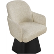Meridian Furniture Marlowe Beige Linen Textured Fabric Swivel Dining Arm Chair
