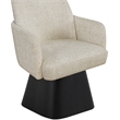 Meridian Furniture Marlowe Beige Linen Textured Fabric Swivel Dining Arm Chair