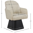 Meridian Furniture Marlowe Beige Linen Textured Fabric Swivel Dining Arm Chair