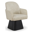 Meridian Furniture Marlowe Beige Linen Textured Fabric Swivel Dining Arm Chair
