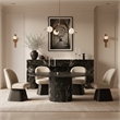 Meridian Furniture Marlowe Beige Linen Textured Fabric Swivel Dining Side Chair