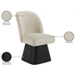 Meridian Furniture Marlowe Beige Linen Textured Fabric Swivel Dining Side Chair