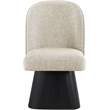 Meridian Furniture Marlowe Beige Linen Textured Fabric Swivel Dining Side Chair