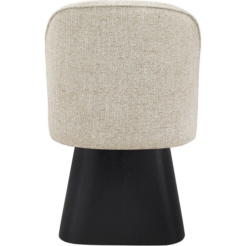 Meridian Furniture Marlowe Beige Linen Textured Fabric Swivel Dining Side Chair